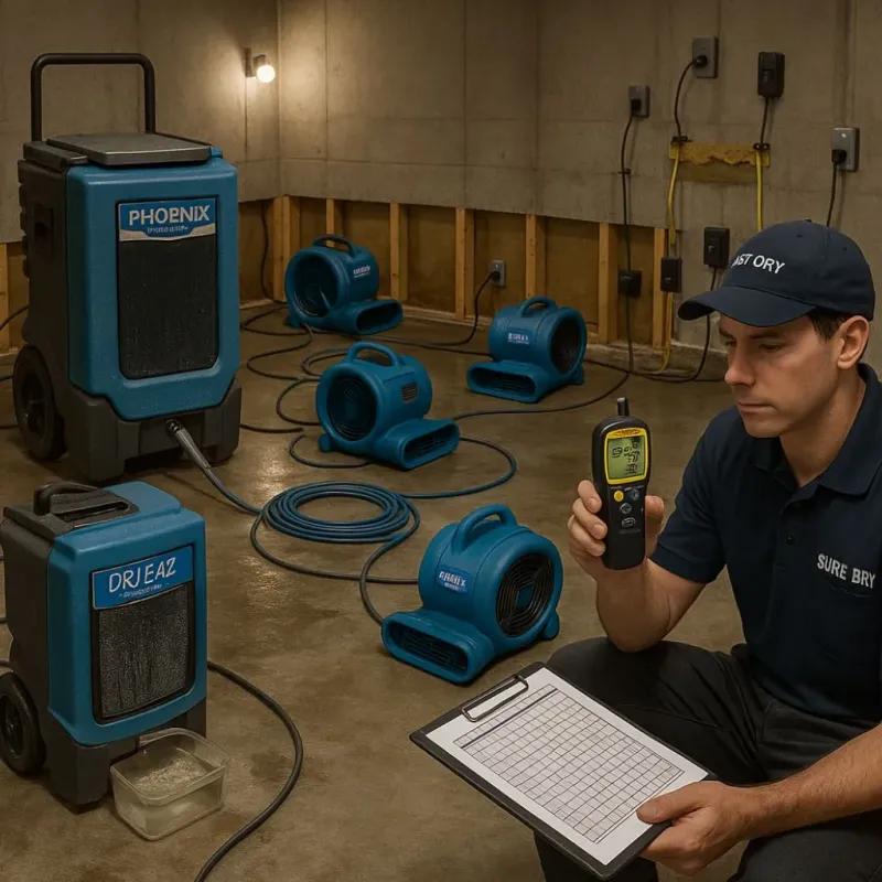 Structural Drying and Dehumidification process in Inverness Highlands North, FL